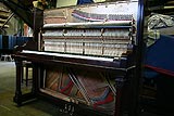Kurtzmann Upright Grand Piano open showing restored action components