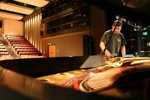 Franco tuning concert grand pianos at Thousand Oaks Civic Arts Plaza piano tuning of concert grand pianos at Thousand Oaks Civic Arts Plaza