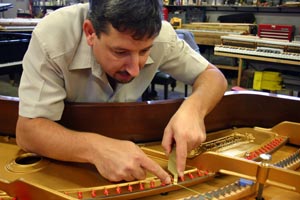 Franco Skilan, RPT Franco Skilan restringing a grand piano