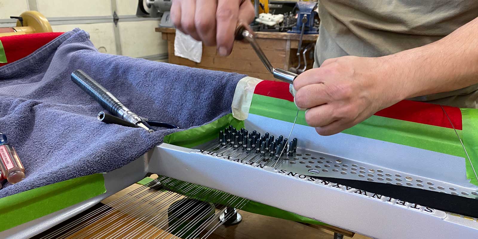 1918 Steinway and Sons Model A3 Silver and Black edition grand piano restoration