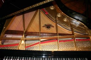 Restored Mason & Hamlin grand piano open view