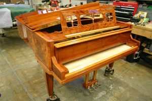 Schimmel Art Case Model 175 grand piano during refurbishment
