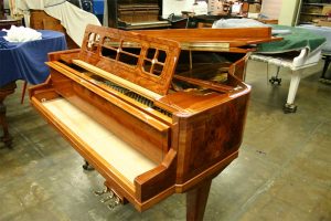 Schimmel Art Case Model 175 grand piano during refurbishment