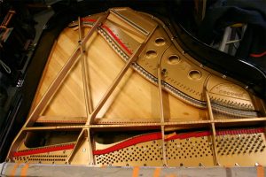 Steinert grand piano inside top view