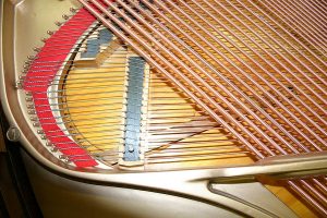 Wurlitzer Butterfly baby grand piano in for restringing