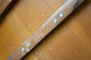 Another closeup of inept piano repair