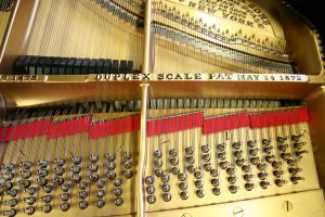 Steinway and Sons later front duplex bearing bars after restringing