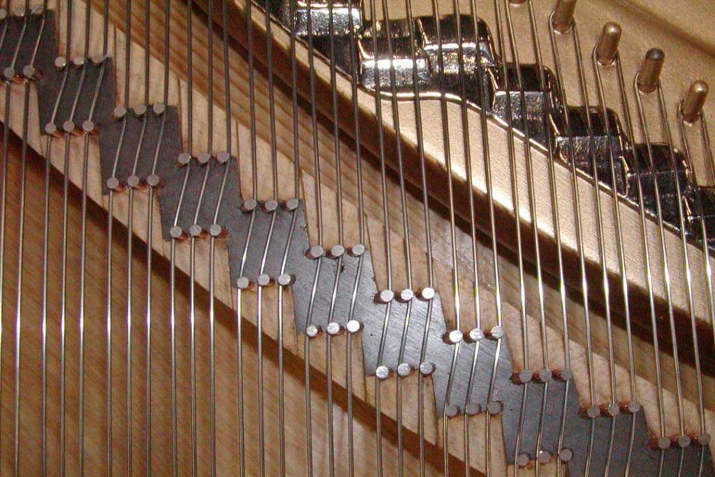 Steinway treble bridge section restored